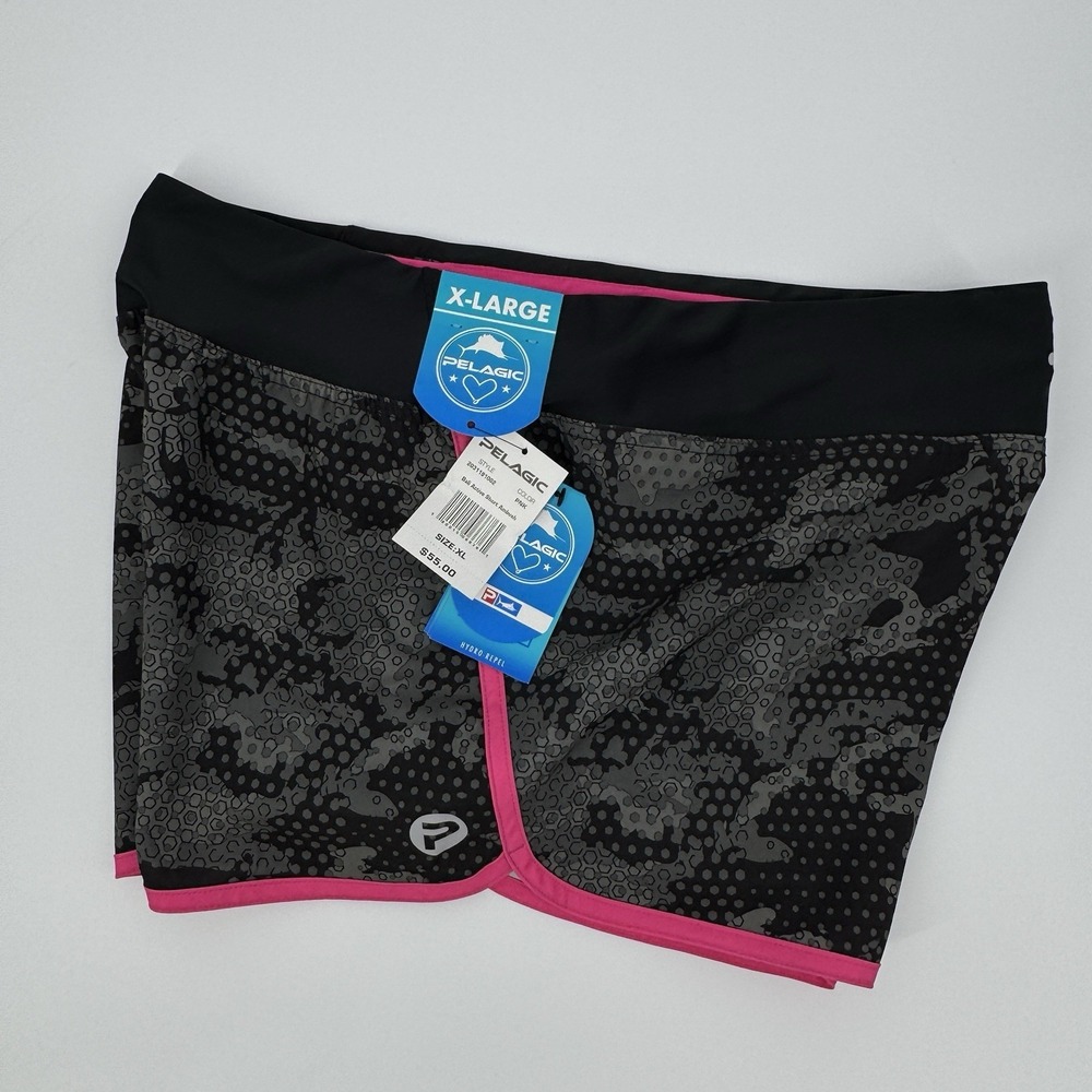 Pelagic Bali Active Shorts Ambush XL Camo Print Stretch Hydro Repel Fishing Core - Picture 3 of 10